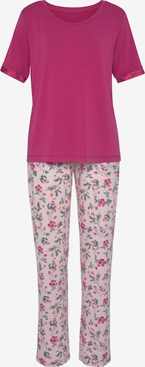 LASCANA Pyjama 'Summer' en vert foncé / cyclamen / mandarine / rose clair / blanc, Vue avec produit