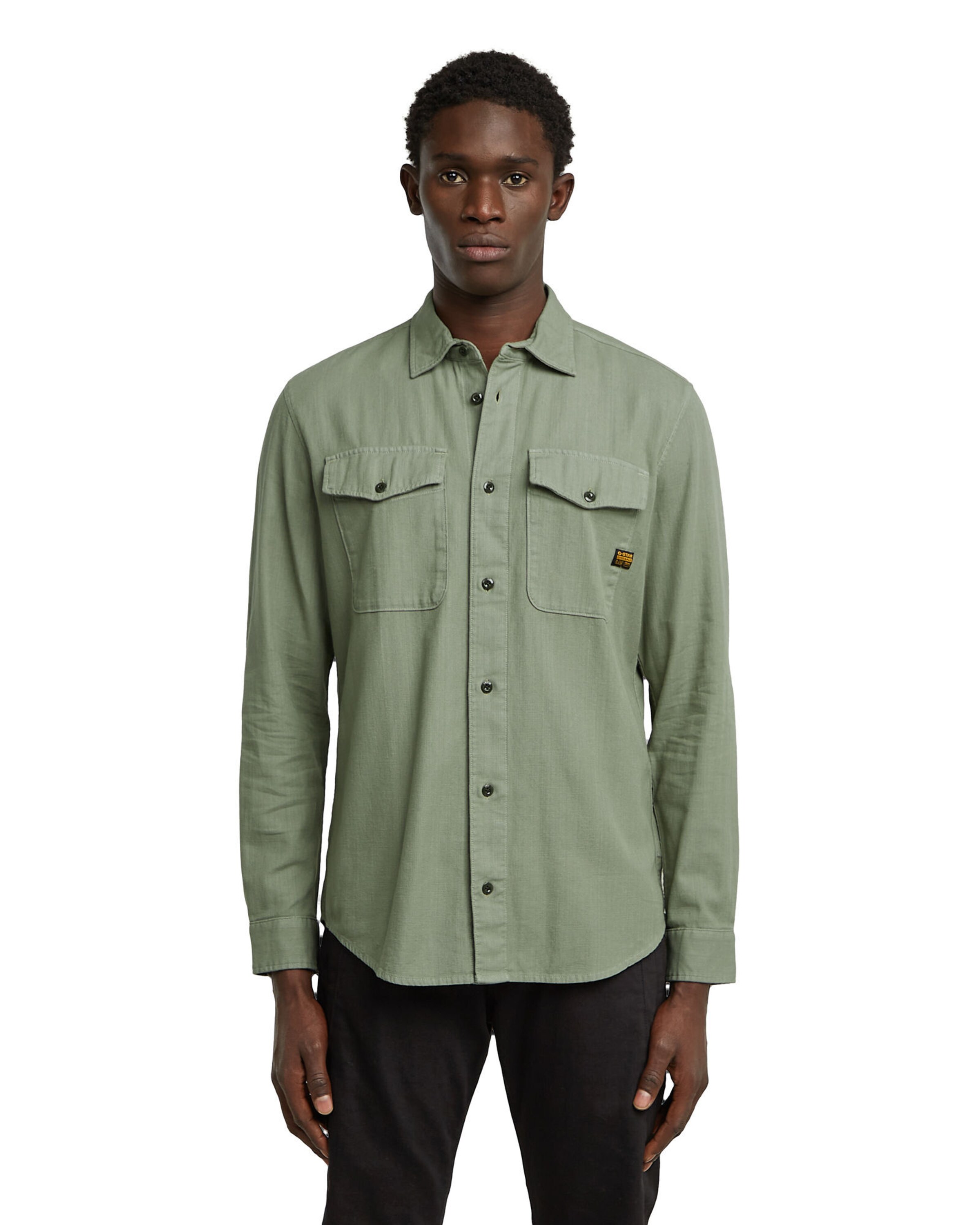G-STAR Slim Fit Shirts 'Marine' in Grün: Vorderseite