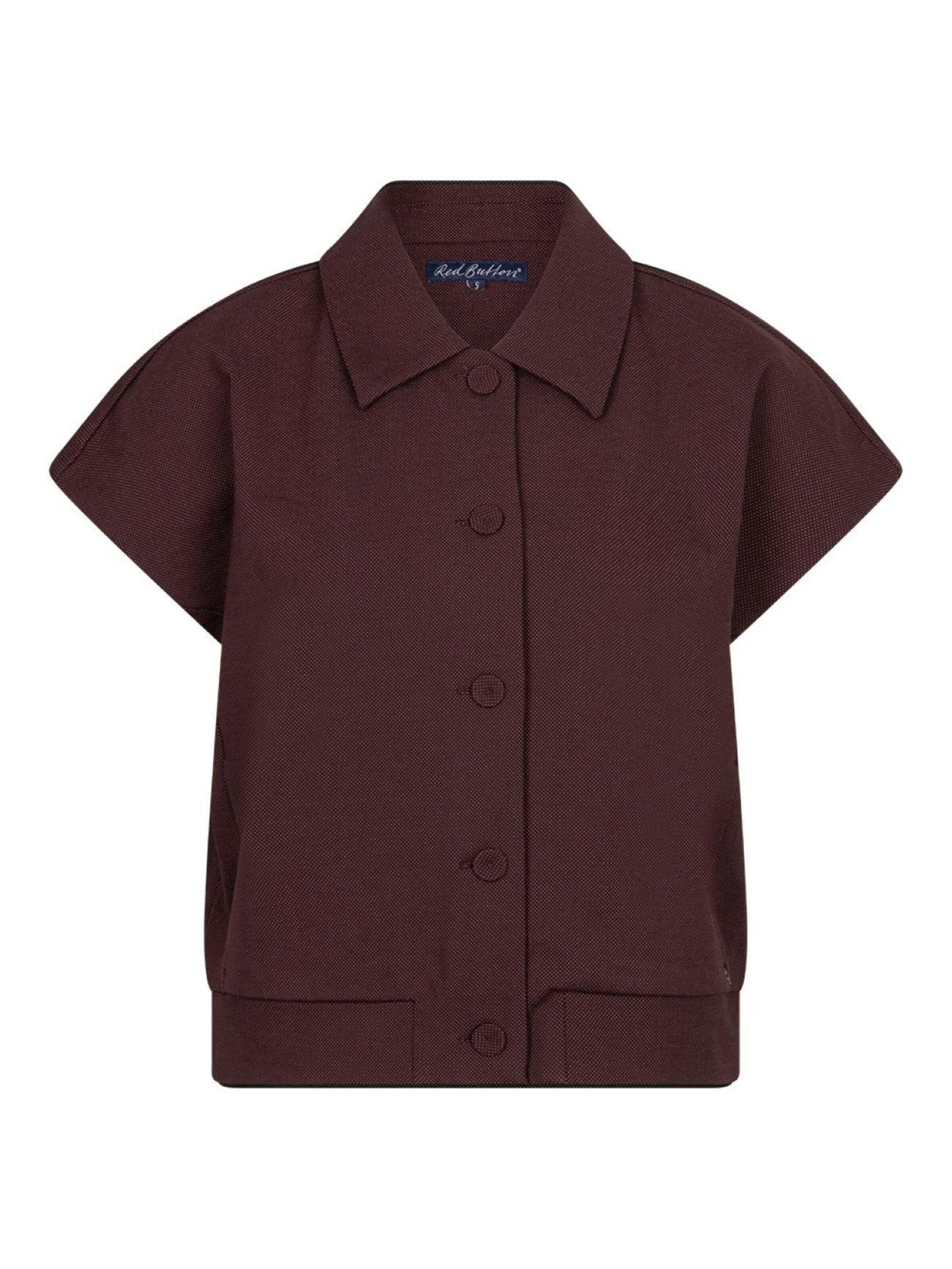 Red Button Between-season jacket in Red: front