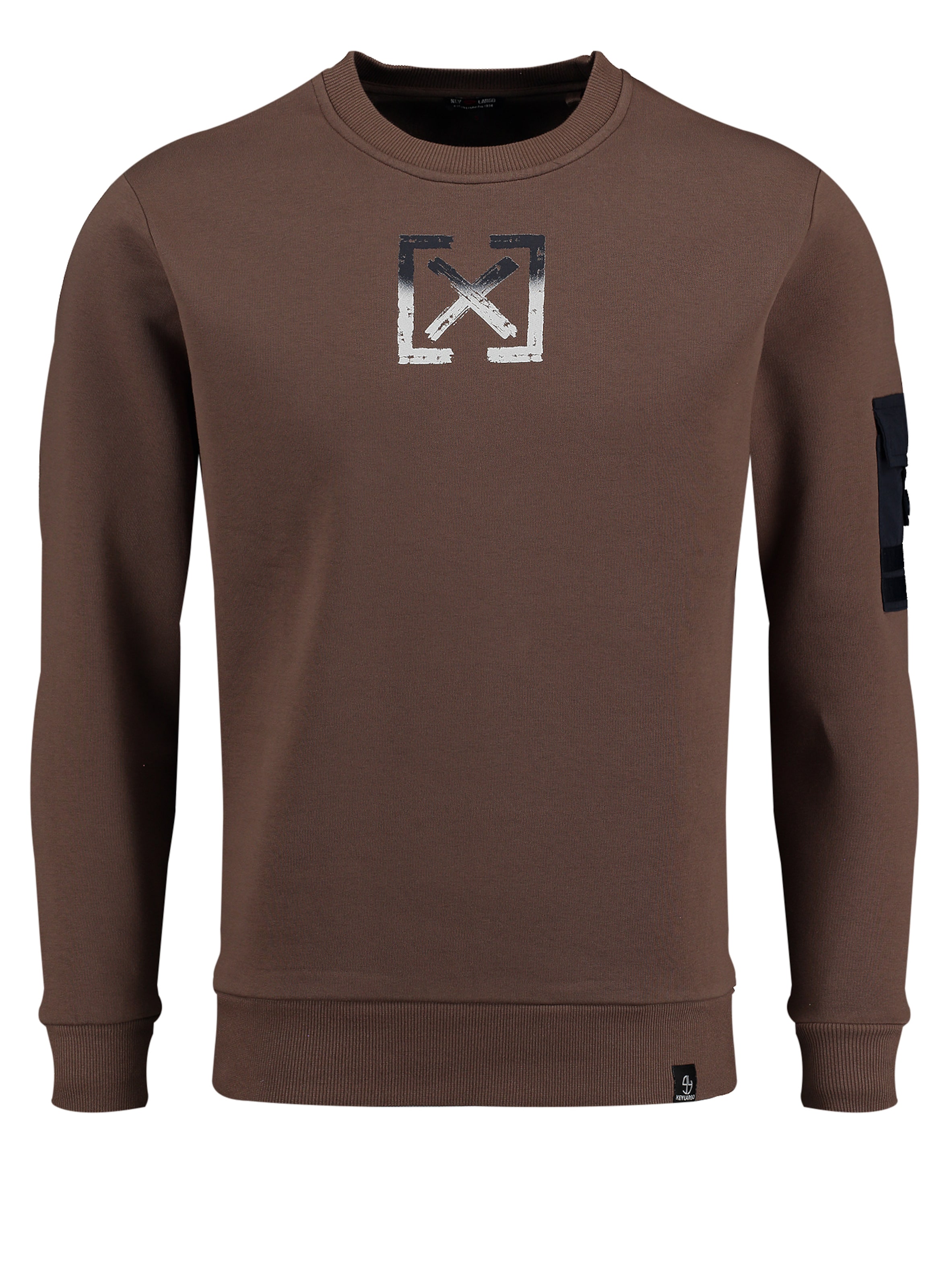 Key Largo Sweatshirt 'ELECTION' in Brown: front