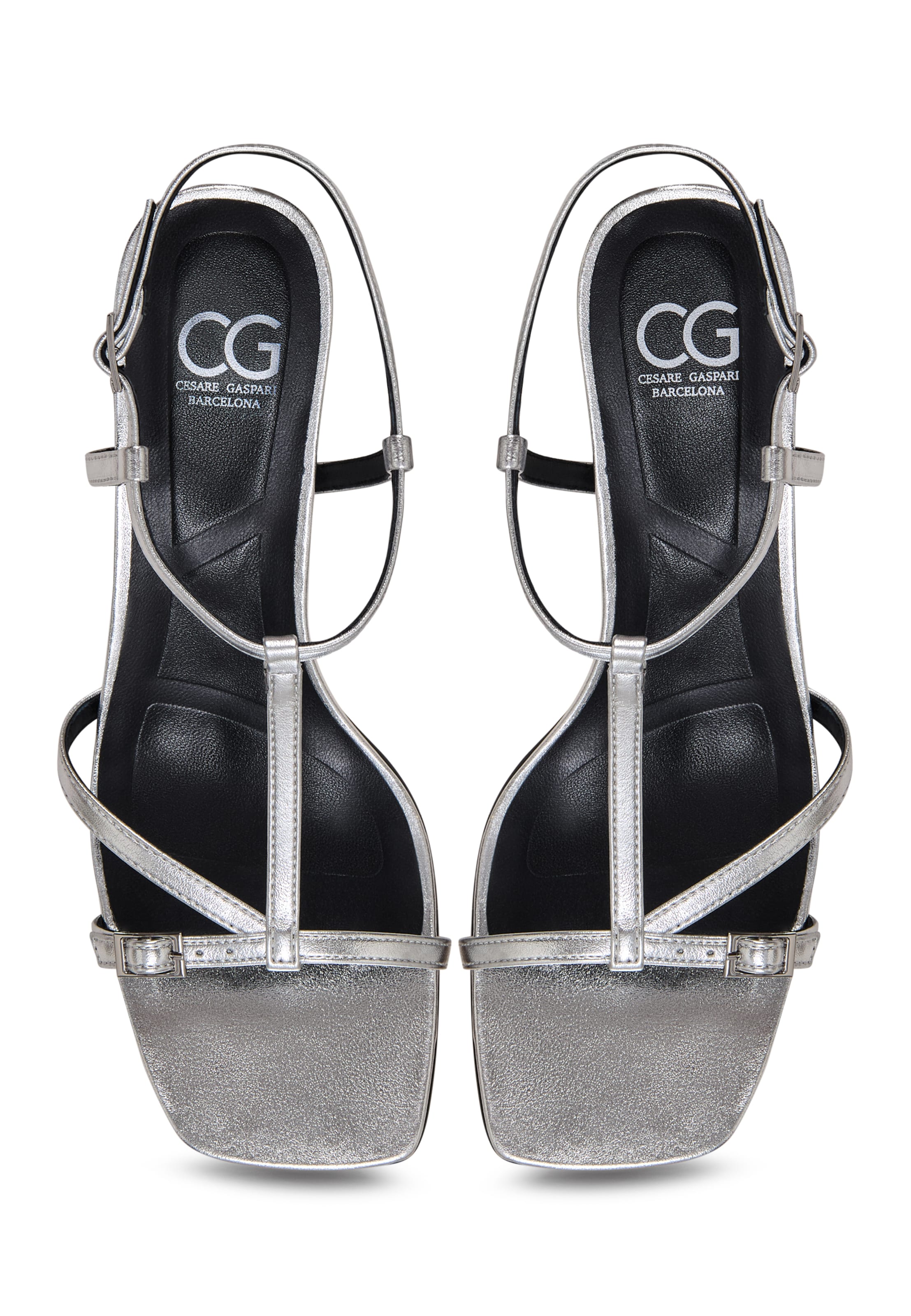 CESARE GASPARI Strap sandal in Silver