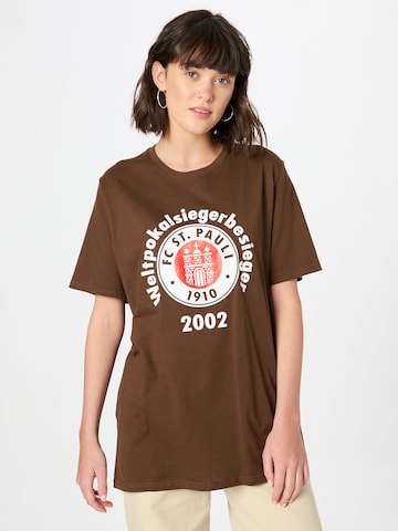 T-shirt FC St. Pauli en marron : devant