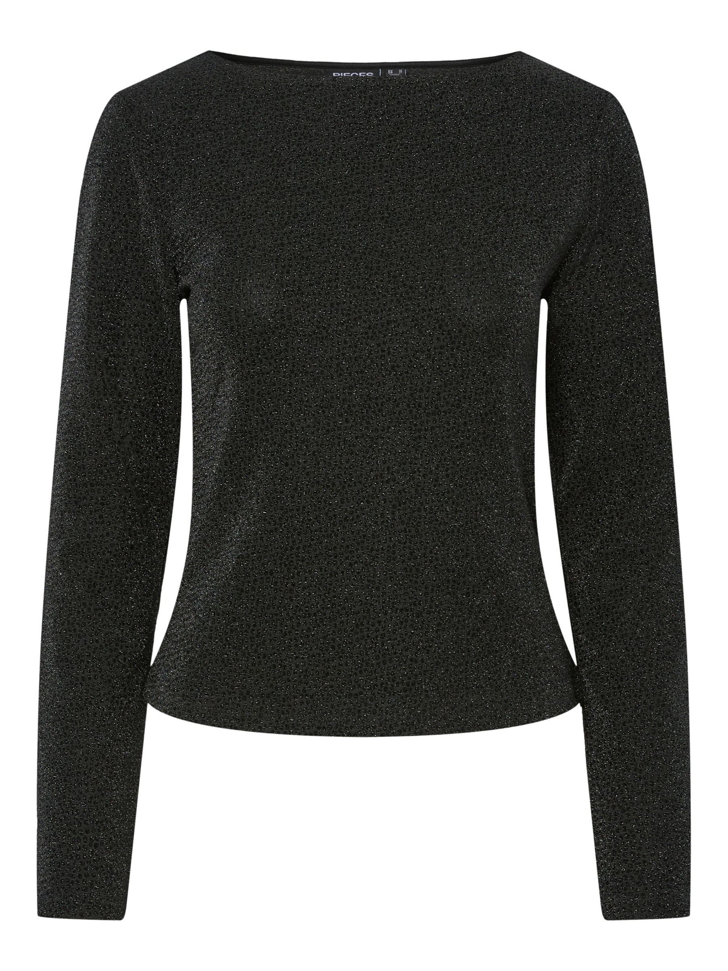 PIECES Shirt in Zwart: voorkant