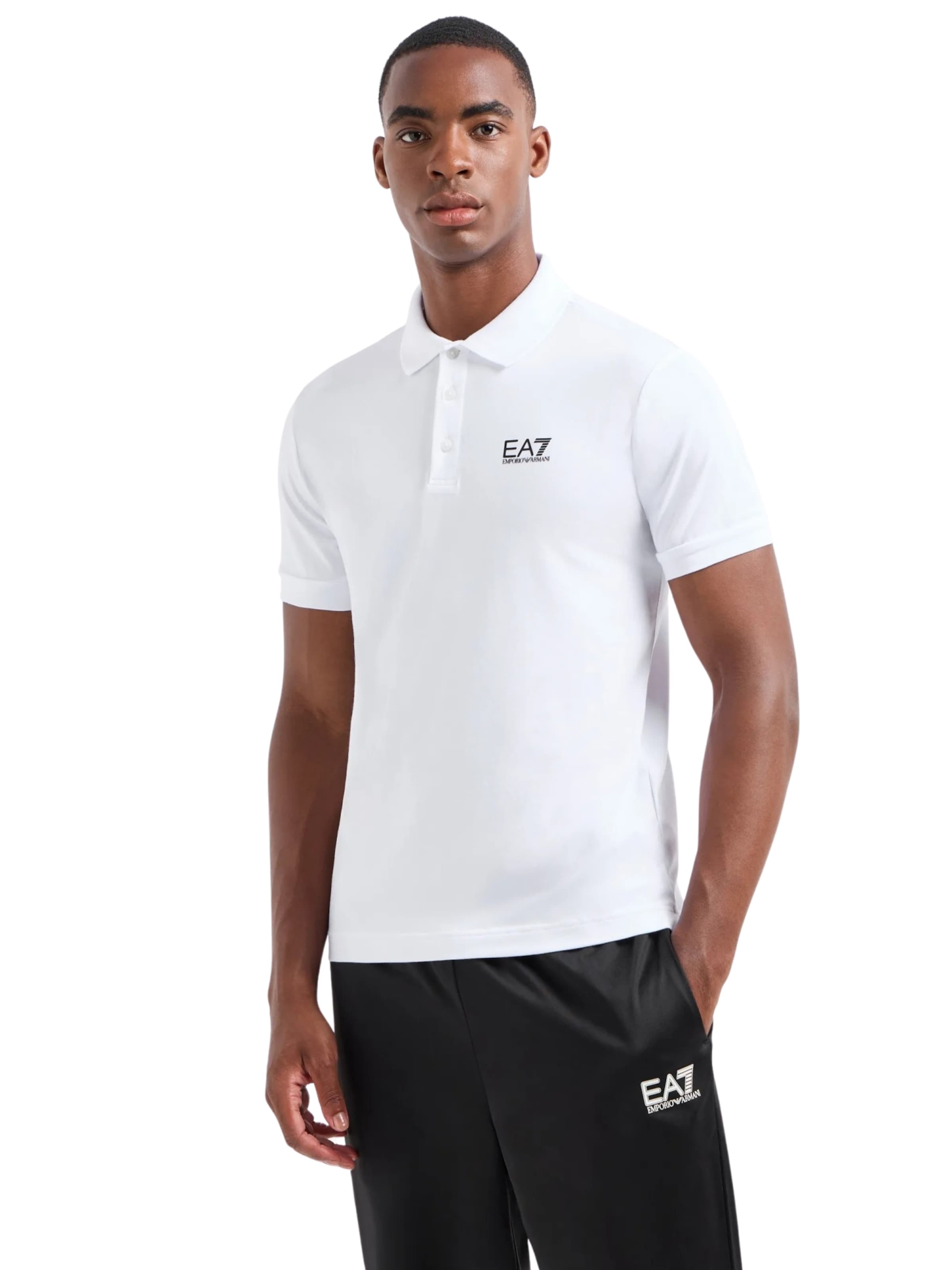 EA7 Emporio Armani Poloshirt in Weiß: Vorderseite