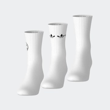 Chaussettes 'TREFOIL' ADIDAS ORIGINALS en blanc : devant