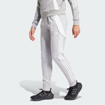 ADIDAS PERFORMANCE Tapered Sportbroek 'Tiro 24' in Grijs: voorkant