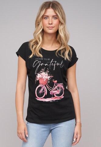 Cloud5ive Shirt 'Grateful/Bike01' in Black: front