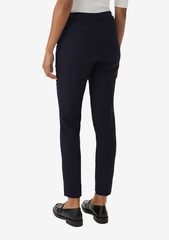 Coupe slim Pantalon à plis COMMA en bleu