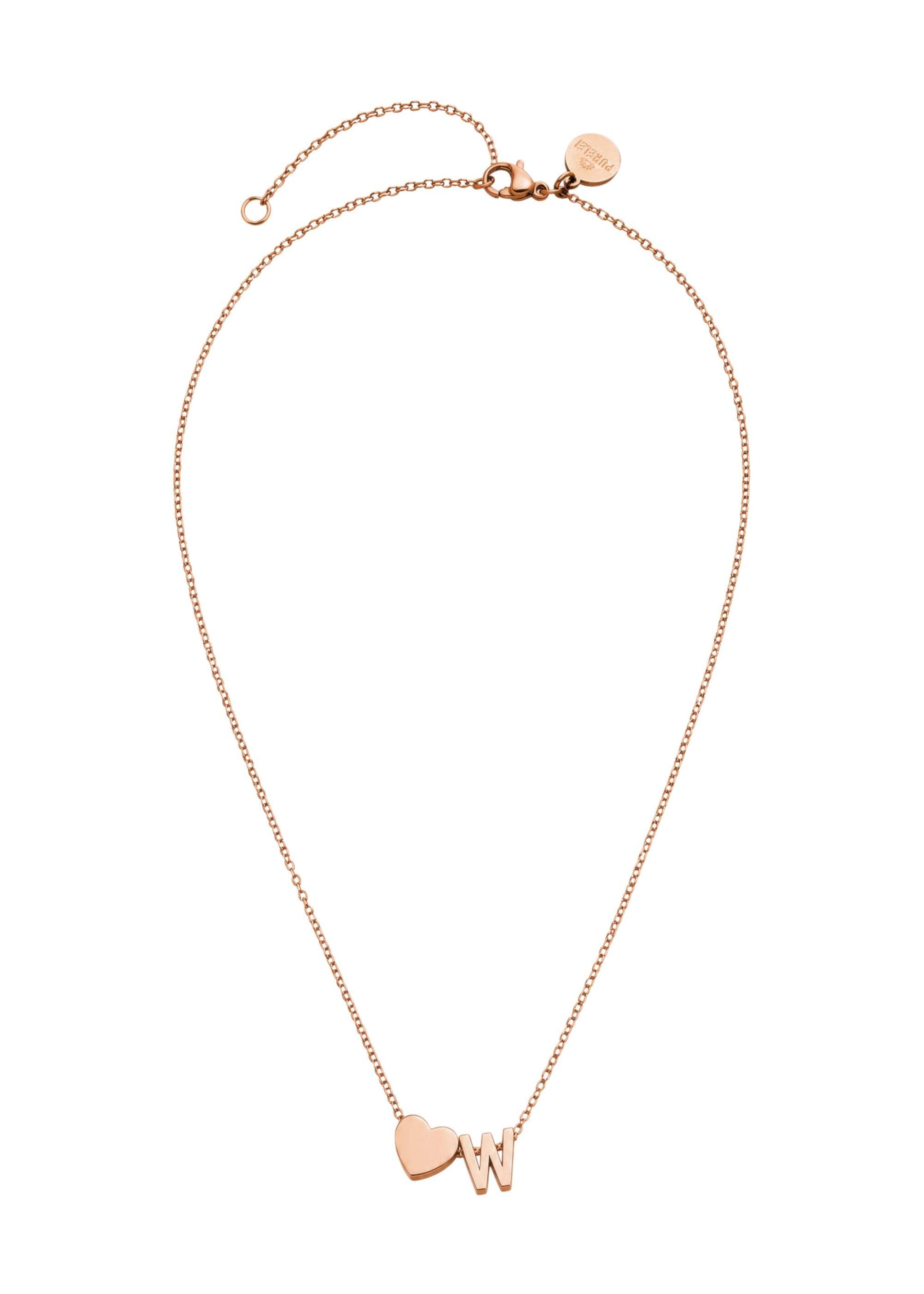 PURELEI Necklace 'Letter Heart W' in Gold: front