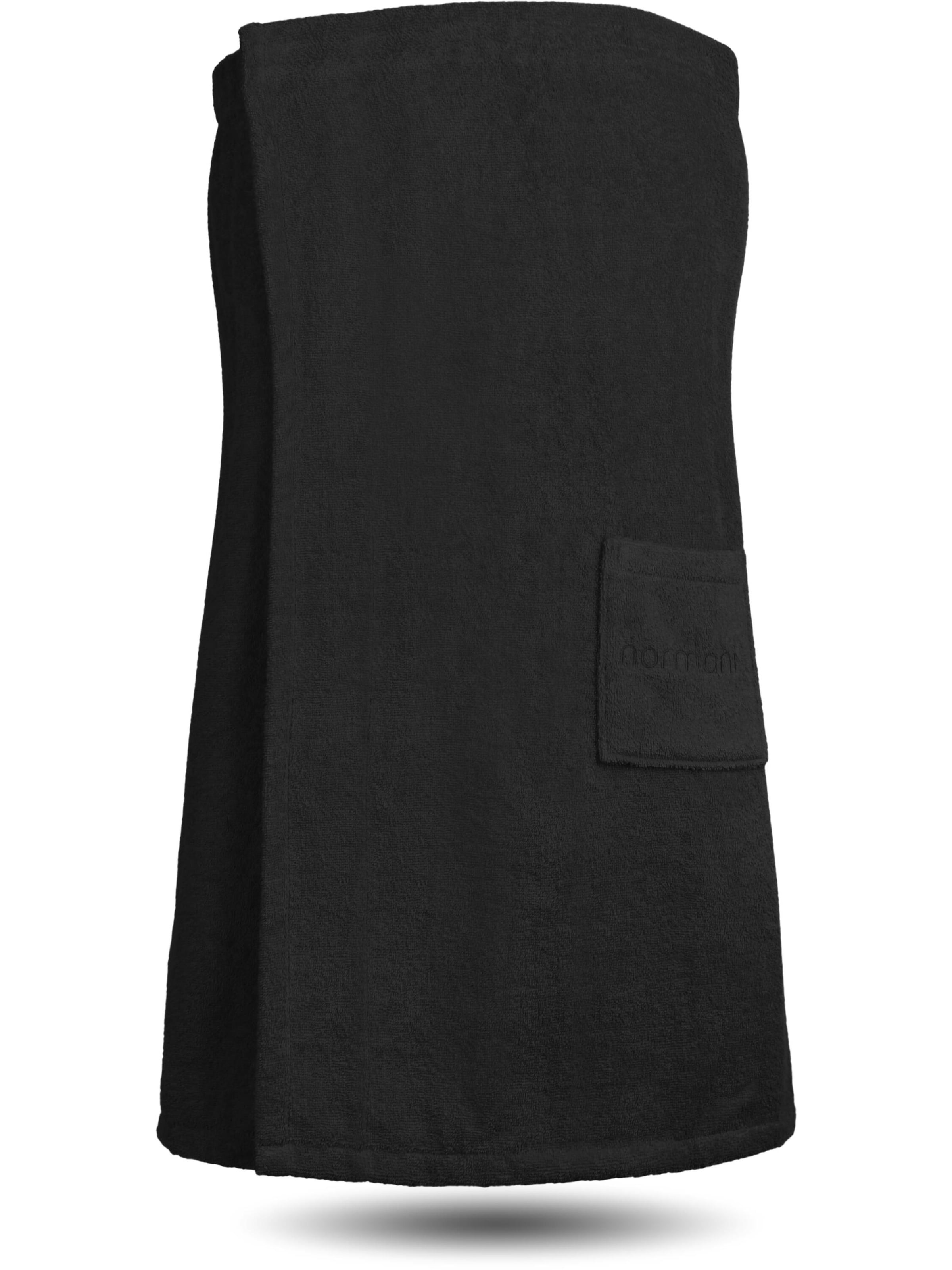 Peignoir court normani en noir : devant