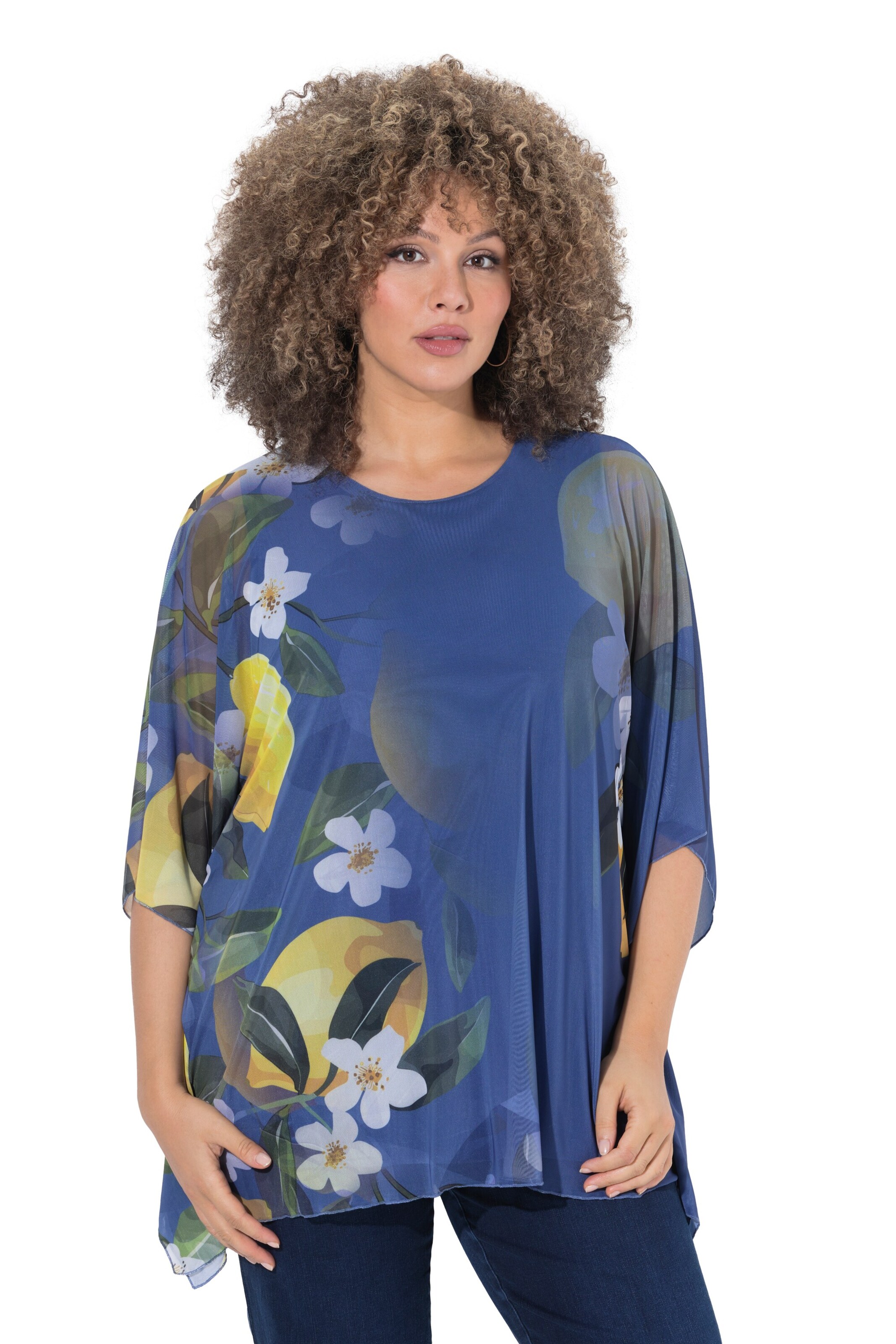 Ulla Popken Bluse in Blau: Vorderseite