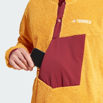 ADIDAS TERREX Sporttrui 'Xploric High-Pile-Fleece Pullover' in Geel