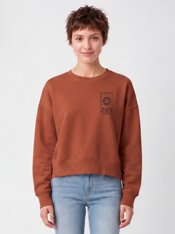 Sweat-shirt 'Tarot The Sun' Watapparel en marron : devant