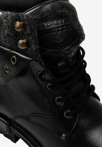 DreiMaster Vintage Lace-Up Ankle Boots 'Incus' in Black