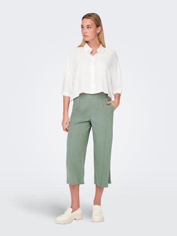 ONLY Wide leg Pleat-Front Pants 'ONLCARISA-MAGO' in Green