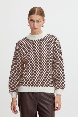 Pull-over 'Kamara' ICHI en marron : devant