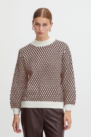 ICHI Strickpullover 'Kamara' in Braun: predná strana