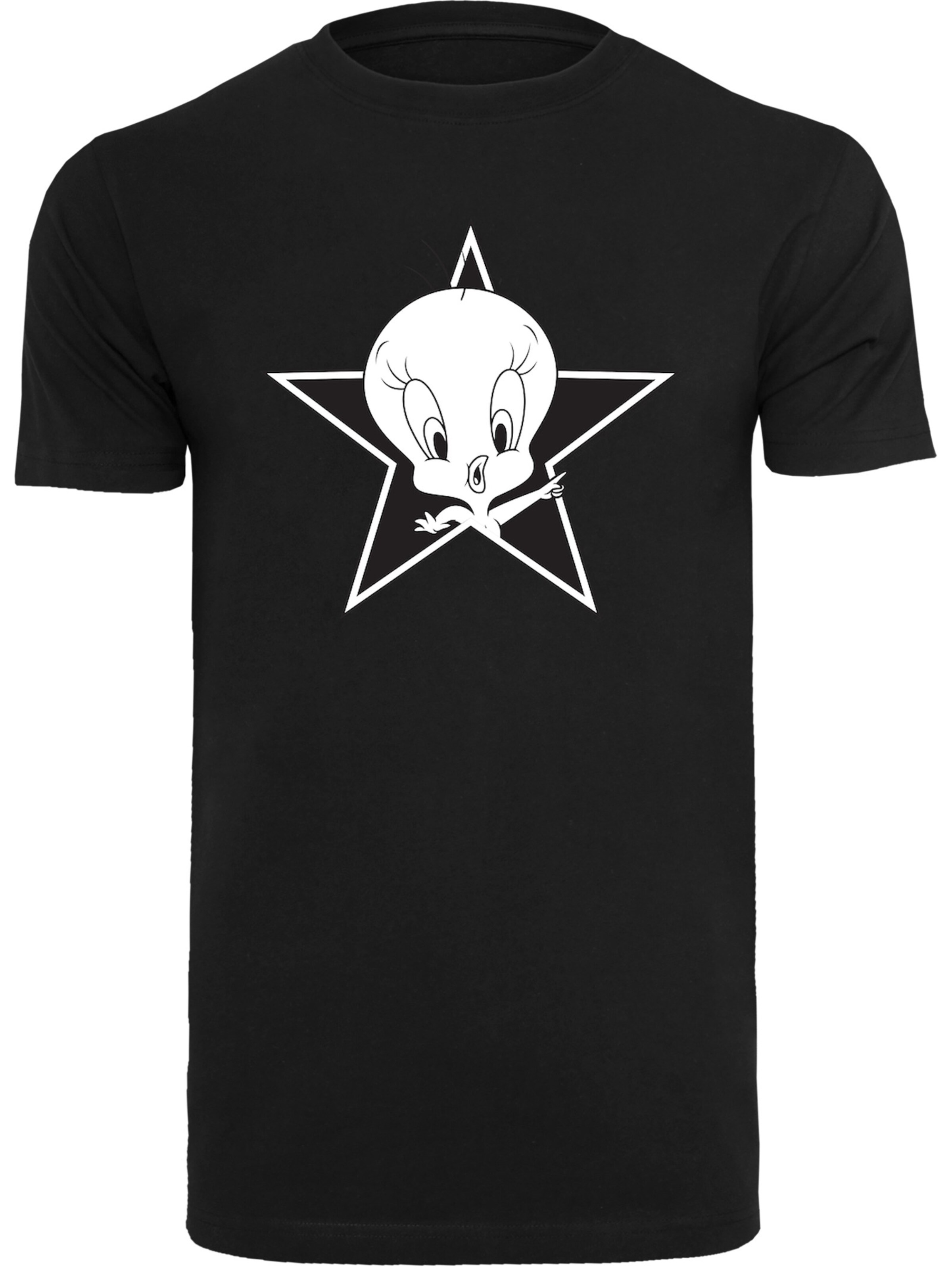 T-Shirt 'Looney Tunes Tweetie' F4NT4STIC en noir : devant