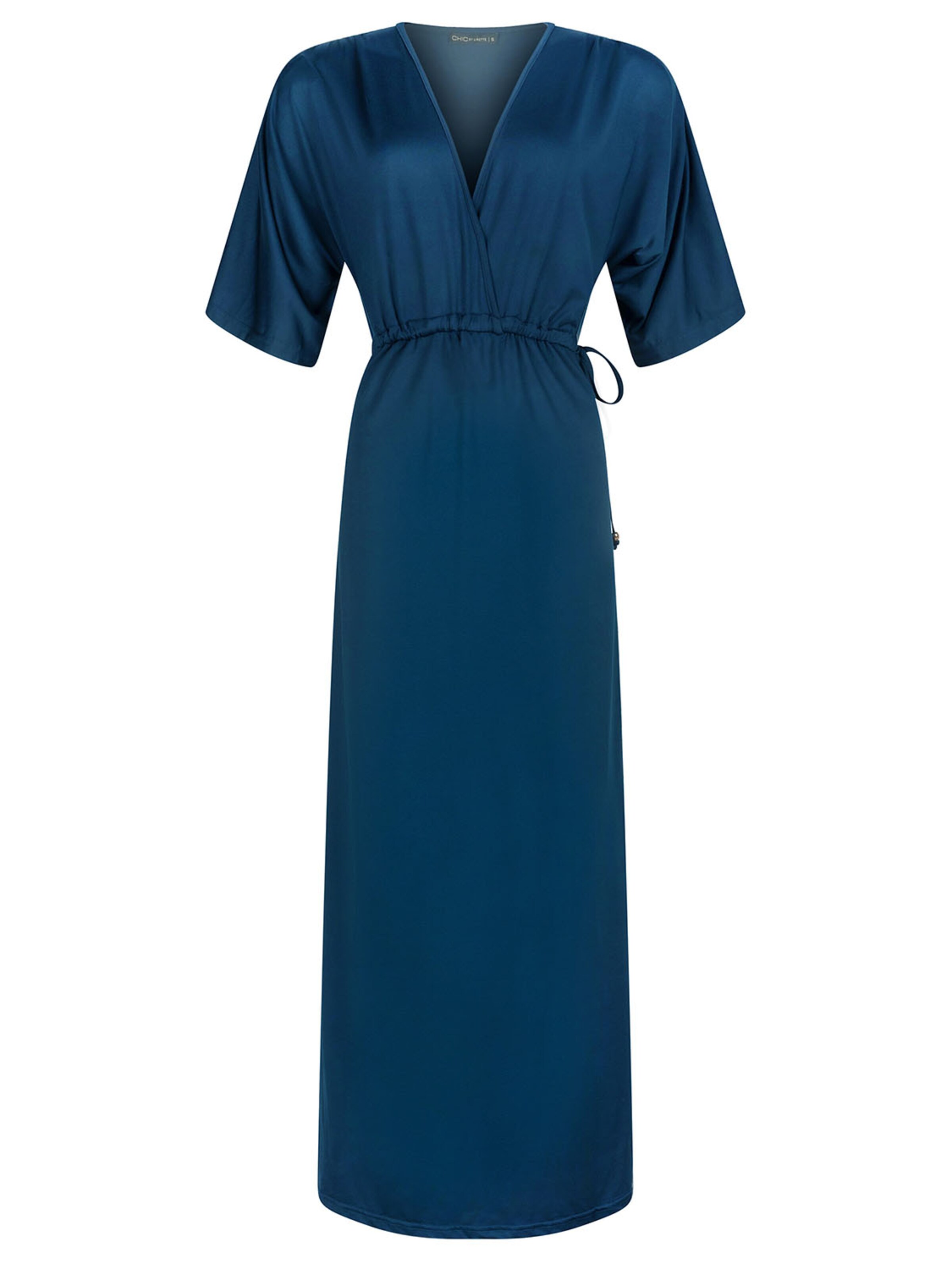Chic by Lirette Jurk 'Kimono Lotus Natural' in Blauw: voorkant
