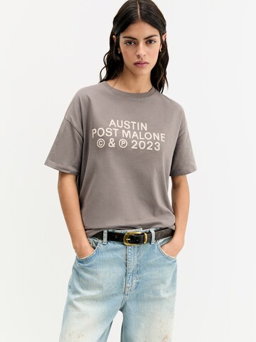 T-shirt Pull&Bear en gris : devant