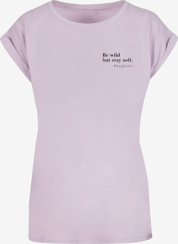 Merchcode T-Shirt 'Happines' in Lila: predná strana