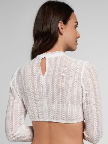 Blouse folklorique 'Aprikose' SPIETH & WENSKY en blanc