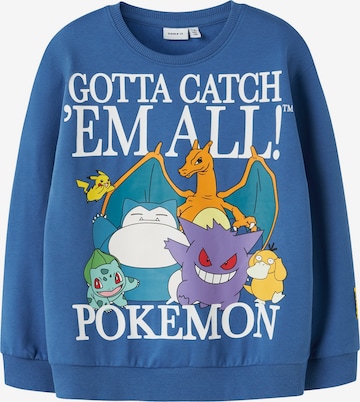 NAME IT Collegepaita 'NKMJOBI POKEMON' värissä sininen: etupuoli