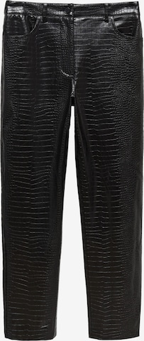 MANGO Regular Pants 'CROCO' in Black: front