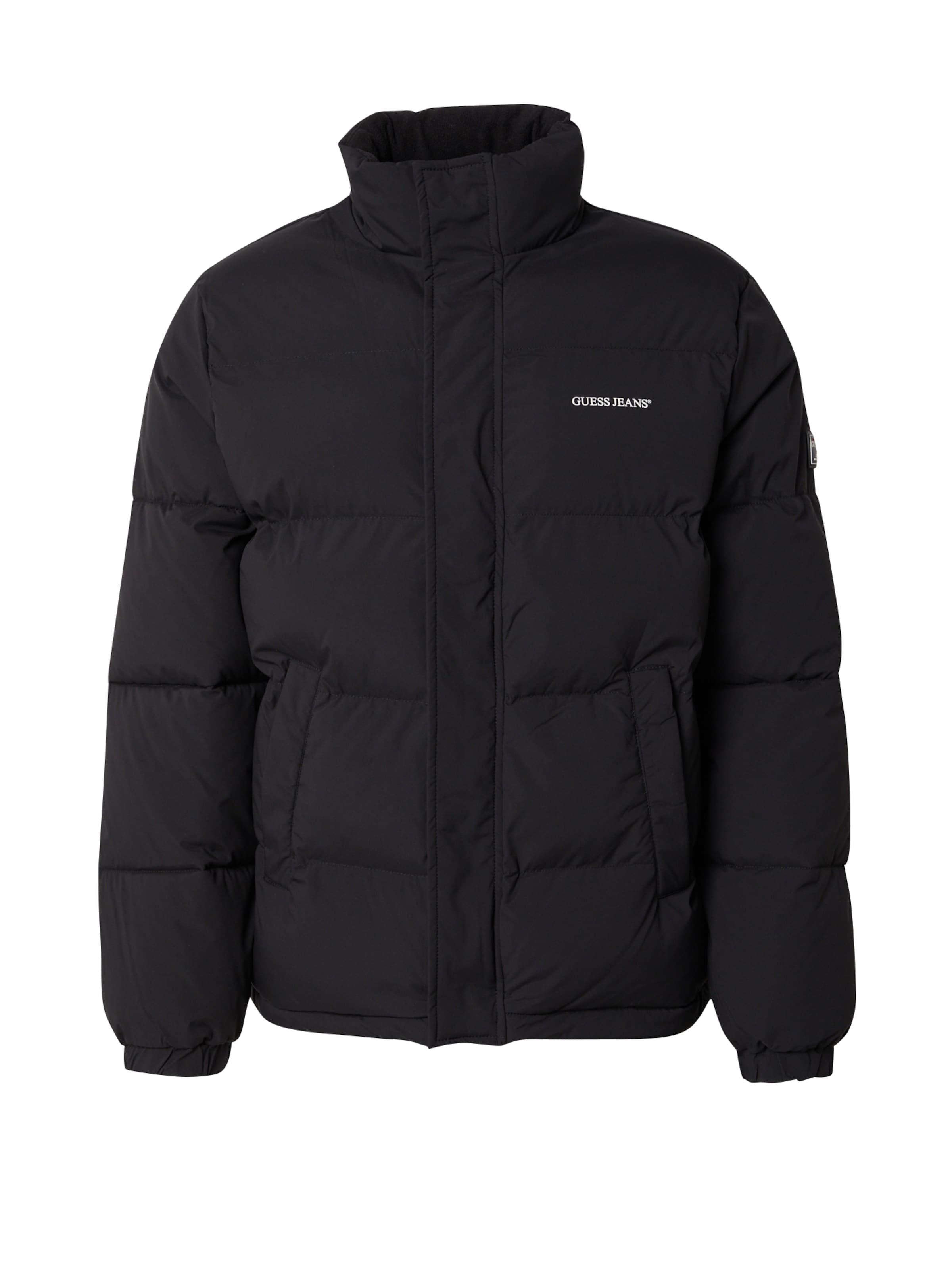 GUESS JEANS Χειμερινό μπουφάν σε μαύρο: μπροστά