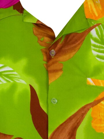 King Kameha Shirt 'Big Flower' in Green
