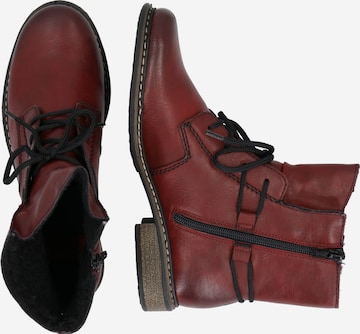 Rieker Lace-Up Ankle Boots in Red