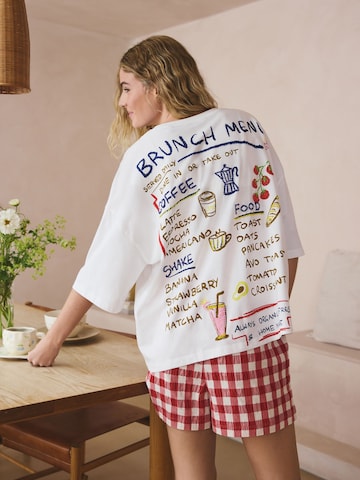 Next Kort pyjamas i beige: framsida