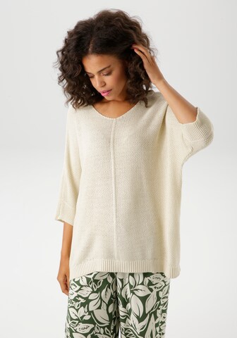 Aniston CASUAL Sweater in Beige: front