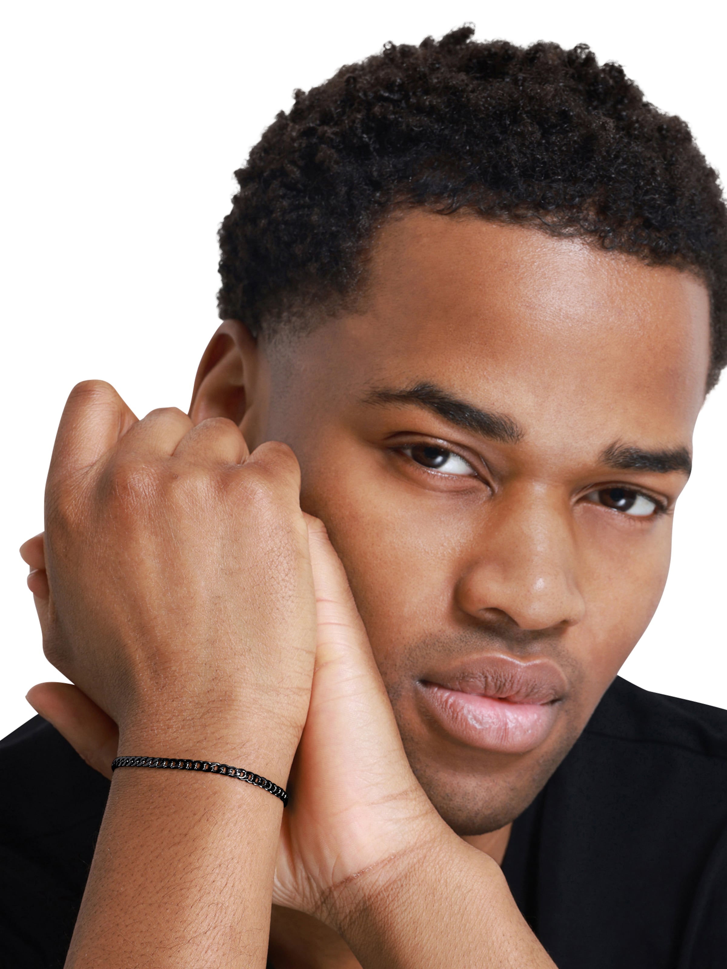 Heideman Armband 'Sascha' in Schwarz: Vorderseite