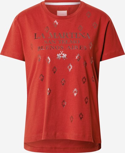 La Martina Shirt in silbergrau / rot, Produktansicht