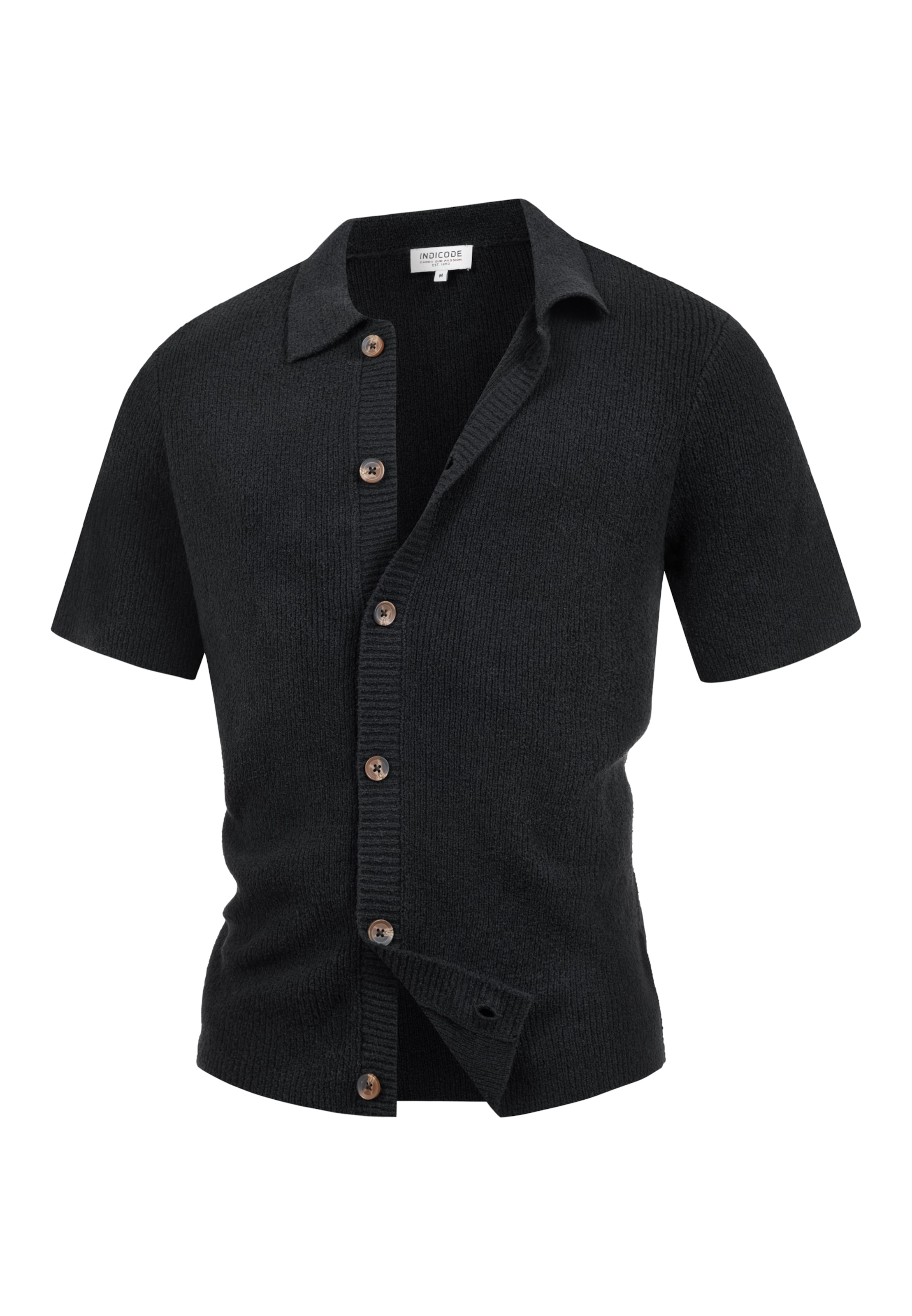 INDICODE JEANS Knit cardigan 'Daxmark' in Black: front