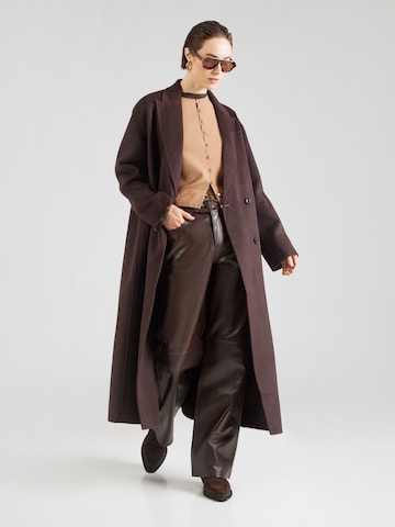 VILA ROUGE EDIT Wide leg Trousers 'ROUCAMDEN' in Brown