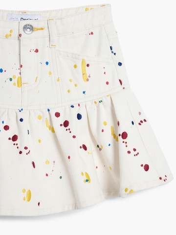 Desigual - Saia 'Splash' em branco