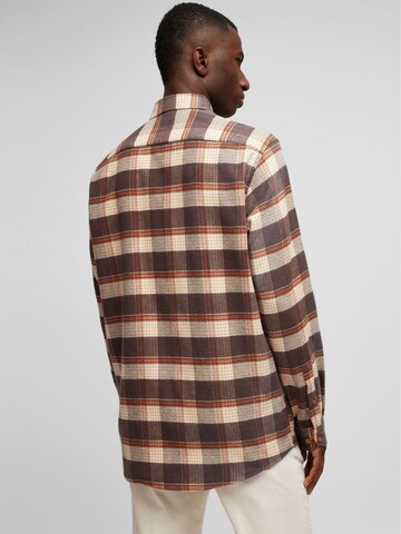 HECHTER PARIS Regular fit Button Up Shirt in Brown