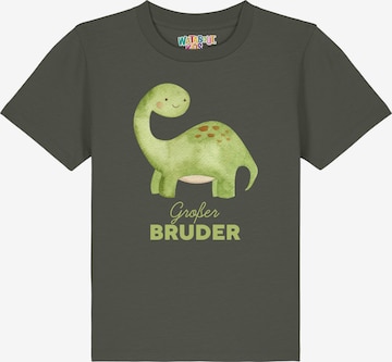 watabout.kids Shirt 'Dinosaurier 04 Großer Bruder' in Green: front