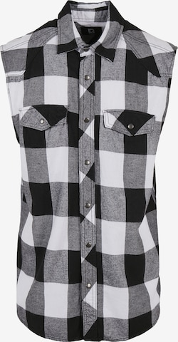 Brandit Regular fit Button Up Shirt in Black: front