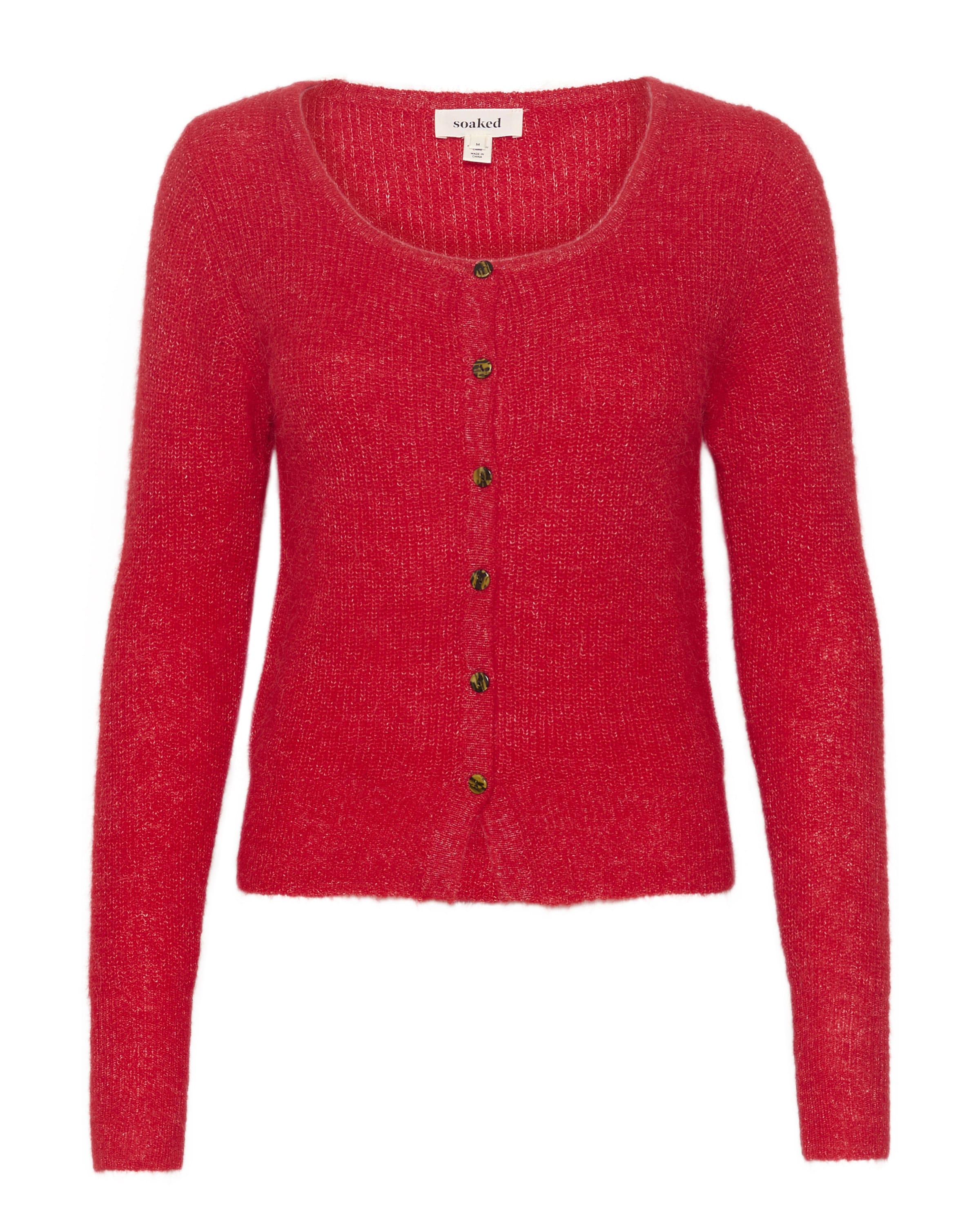 Geacă tricotată 'Tuesday' de la SOAKED IN LUXURY pe roșu: față