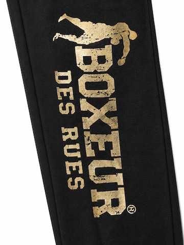 Boxeur des Rues Regular Sportbroek 'Herren Jogginghose Boxeur des Rues mit Kordelzug und Bündchen, Schwarz, Goldenes vertikales Logo, Baumwolle' in Zwart
