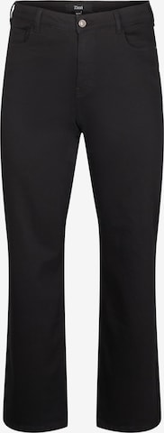 Zizzi Bootcut Džíny 'GEMMA' – černá: přední strana