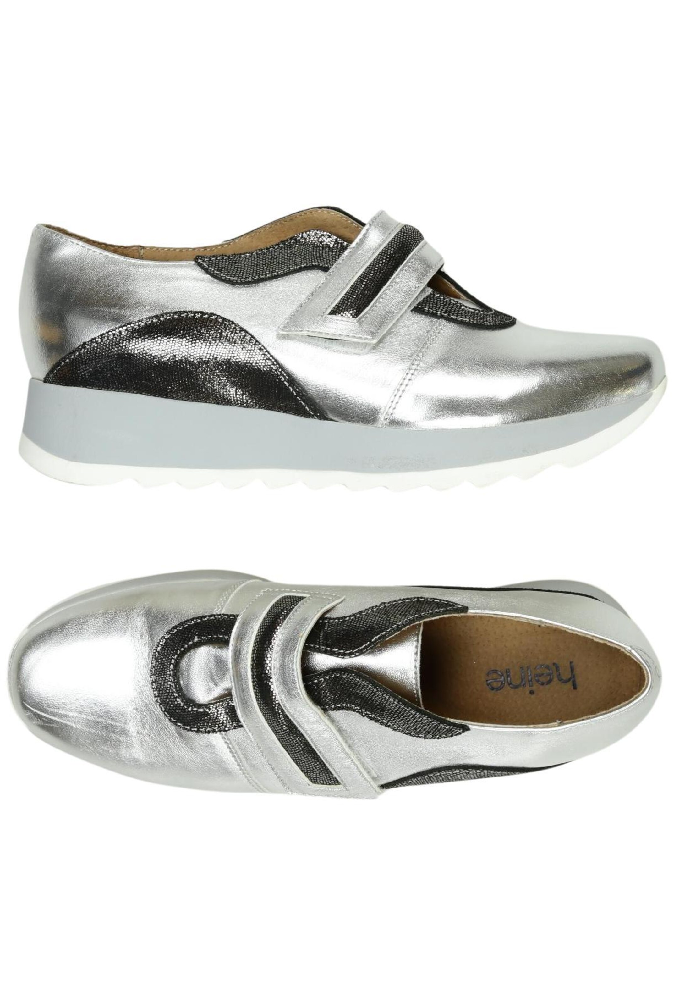 heine Flats & Loafers in 38 in Silver: front