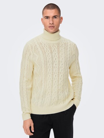 Pullover 'Rigge' di Only & Sons in beige