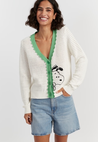 Chinti & Parker - Cárdigan 'Snoopy Peekabo' en beige: frente