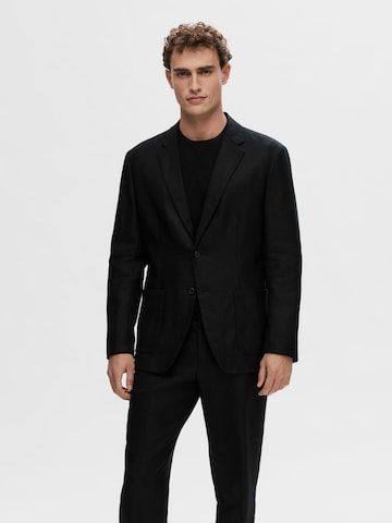 SELECTED HOMME Regular fit Colbert in Zwart: voorkant