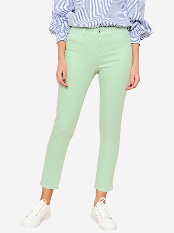 LolaLiza Slim fit Trousers in Green: front