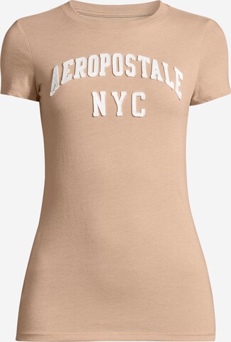 T-shirt AÉROPOSTALE en beige : devant